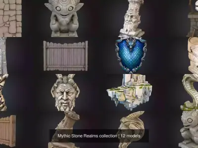 Mythic Stone Realms collection 3D Model Pack