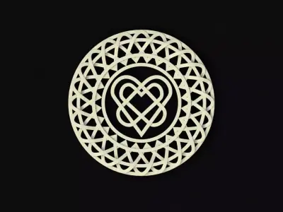 rosette celtic heart 3D model