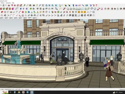 Apartment building in classical style sketchup exterior 3D model