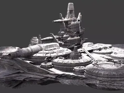 Star Freighter Grand battleship destroyer 3D model