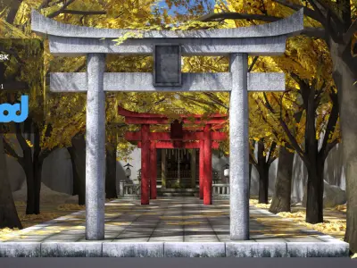 Japanese Small Shrine Temple 0002 3D model