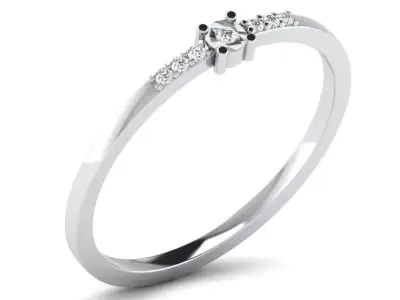 Diamond Ring For Women 3d Print Model 3D print model 35