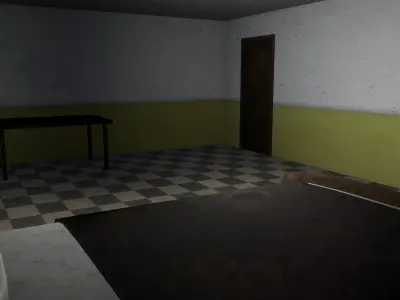 Horror room model for indie game Free low-poly 3D model