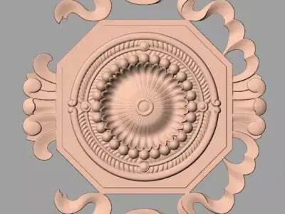 Door design 3D relief model STL format file for CNC carving E670 3D model