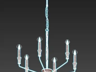 lightstar chandelier with six lights and finish 3D model