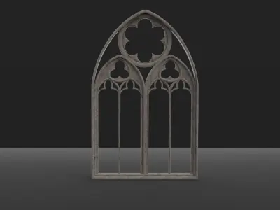 Gothic Church Windows Low-poly 3D model