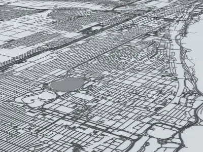Chicago Road Network and Streets 3D model