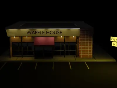 Low poly Waffle House Free 3D model