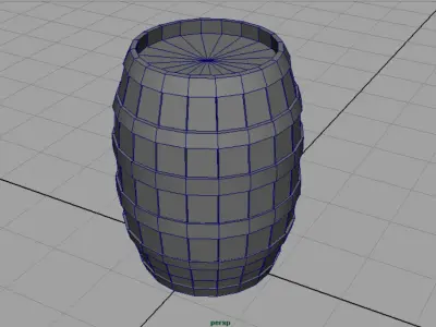 Barrel wooden Low-poly 3D model 3