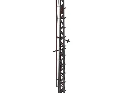 Railway Semaphore 2 Weathered Low-poly 3D model