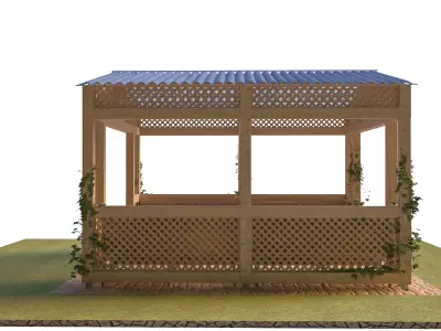 Bungalow gazebo plans free woodworking plans and projects Low-poly 3D model