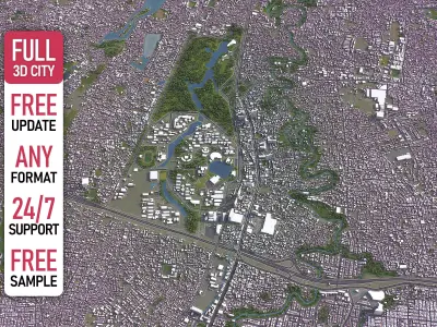 Depok - 3D City Model Low-poly 3D model