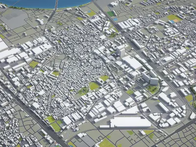Amagasaki - City 3D Model Low-poly 3D model