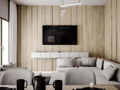 Living Room and Dining Table - Architectural Interior 01 3D model