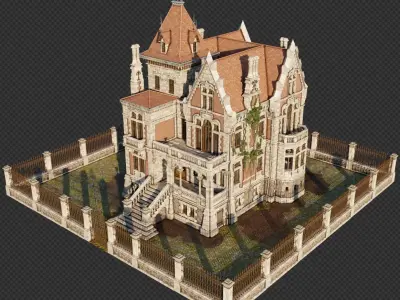 Haunted Neo Gothic Mansion 3D model