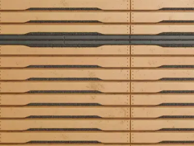 Sci-Fi Yellow Industrial Plating PBR Seamless Texture