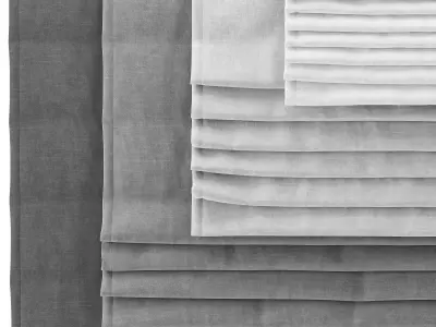 Roman Blinds set 01 3D model