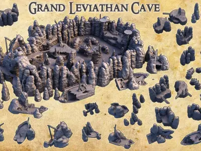 Grand Leviathan Cave - Tabletop Terrain - 28 MM 3D print model