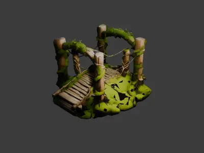 Fantasy World Structures and Nature Stylized 3D Asset Pack 3D model