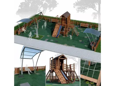Children playground Forest house 3D model