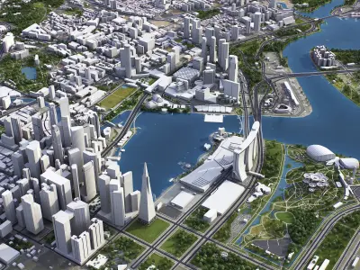 Singapore Low-poly 3D model