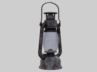 Oil Lamp 1D Low-poly 3D model
