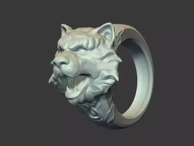 Tiger Ring - Jewelry - Rings  3D print model
