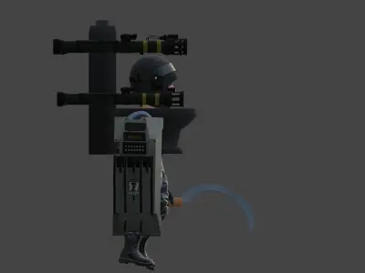 swat mutant police toilet 3D model