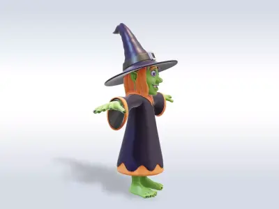 Adorable Witch Halloween Character 3D model