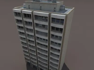 Residential Building 10 Low-poly 3D model