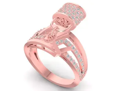 Elegant Double Halo Diamond Ring for Women Jewelry  2810 3D print model