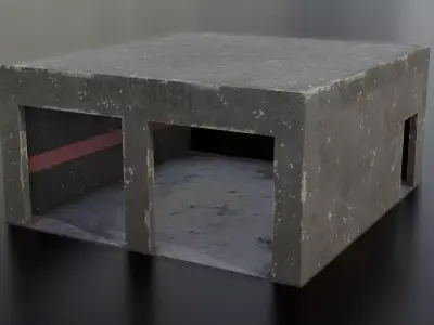 Simple Garage Building Low-poly 3D model