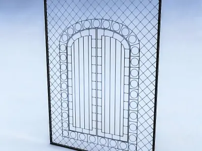 Wrought Iron Door And Window Low-poly 3D model