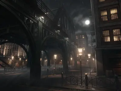 1900s Industrial Environment Low-poly 3D model