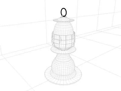 old oil light Tungsten hand lamp in different scenes 3D model