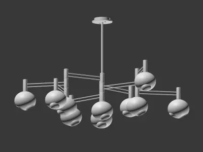 Temper Glass Chandelier Minimalist Style Lampatron 3D model
