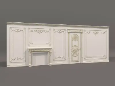 Wall Molding in Classic French style 39 3D model