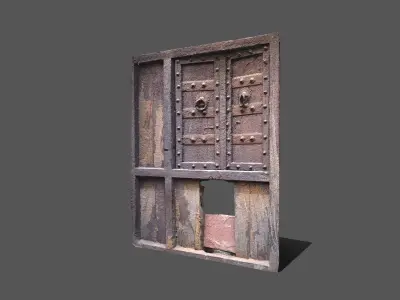 Old Wooden Window Low-poly 3D model
