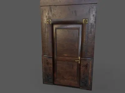 Old Wood Door Low-poly 3D model order
