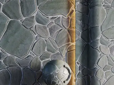No09 Slate Floor Stone - PBR - 4K - PNG - Seamless Low-poly 3D model