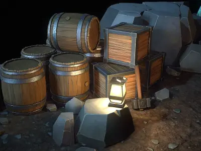 Stylized Mine Low-poly 3D model