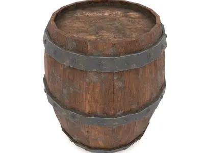 DIRTY BARREL Low-poly 3D model