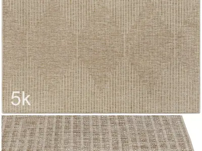 Carpet set 2232 - Jute Rug Taupe - 5K 3D model