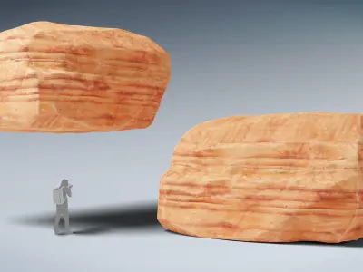 Stylized Rock Desert collection 15 Low-poly 3D model - V2 Low-poly 3D model