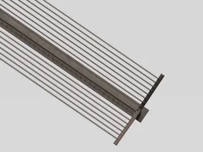 Lattice and barbed wire fence set Low-poly 3D model