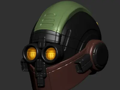 helmet high poly sculpt 3d printable  3D model 3D model