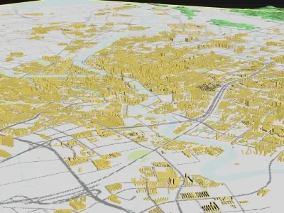 NingBo City urban planning maquett  building   3D Topography 3D model