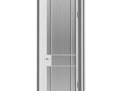 Interior Door in Art Deco style with corrugated glass 3D model