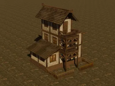 Medieval house eleven 14 Low-poly 3D model