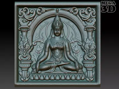 Indian Temple Wall basrelief 25 240619 3D print model